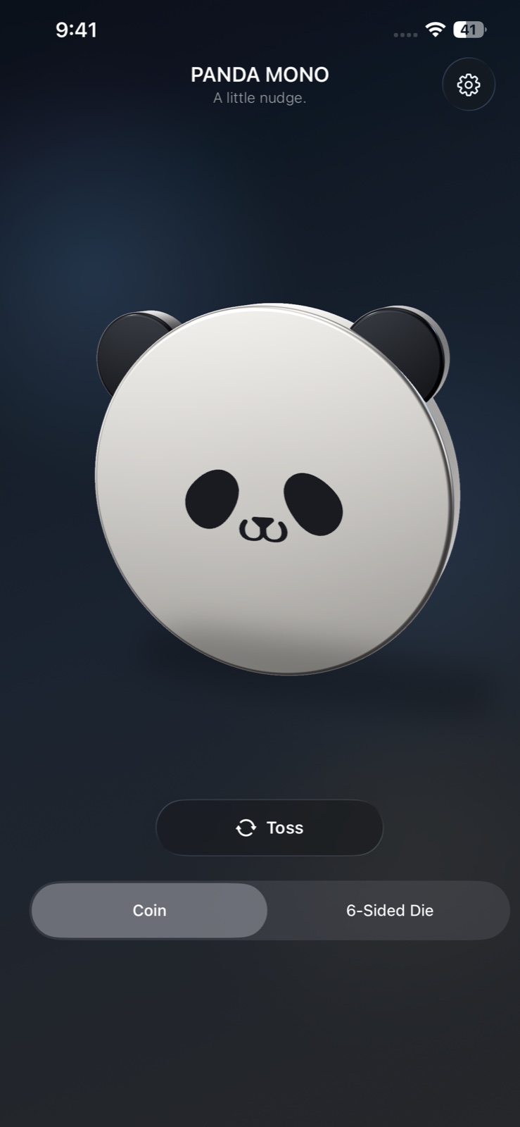 A panda coin on the PANDA MONO app screen